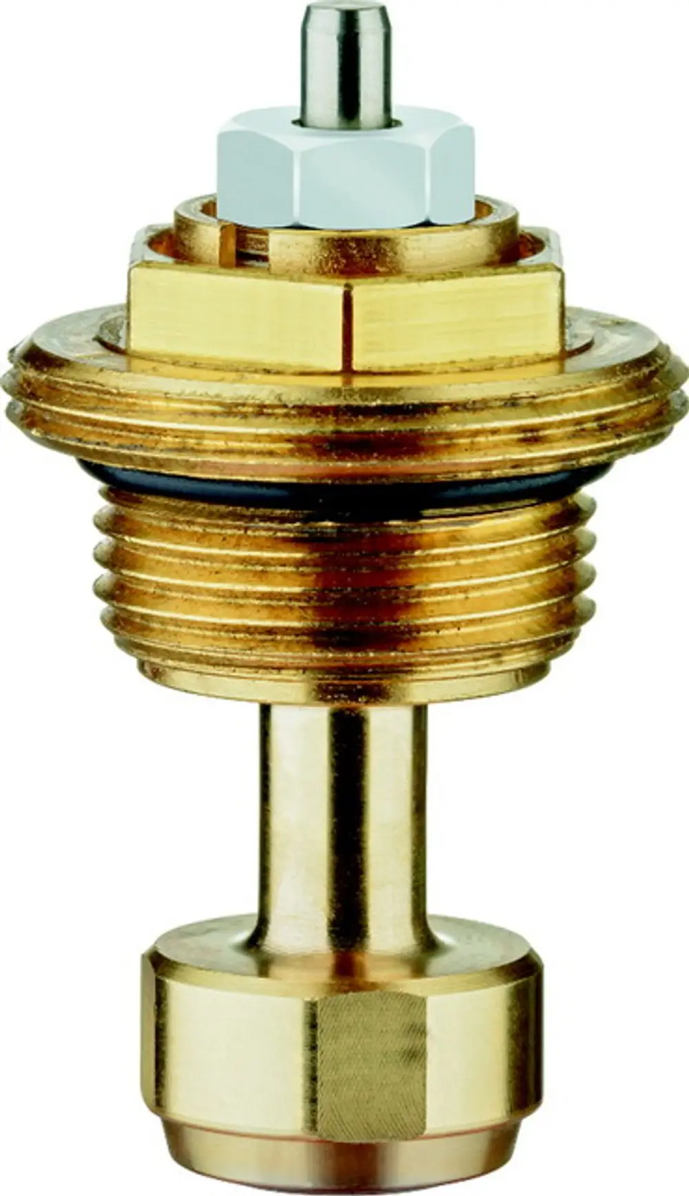 Thermostat-Oberteil von IMI Hydronic Engineering mit Metallgehäuse und Anschluss für Heizungsanwendungen. Ausführung mit Voreinstellung.
